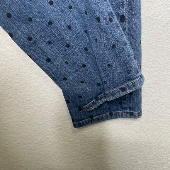 Current Elliott Womens Jeans Size 27 Denim Blue Polka Dot Skinny Leg Casual - Picture 11 of 14